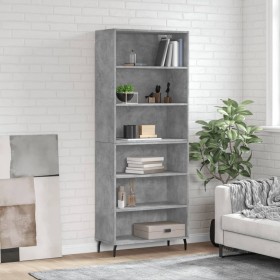 Aparador alto madera ingeniería gris hormigón 69,5x32,5x180 cm de vidaXL, Aparadores - Ref: Foro24-3189593, Precio: 114,51 €,...