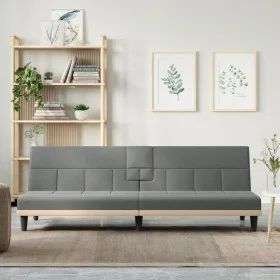 Sofá cama con portavasos tela gris oscuro de vidaXL, Sofás - Ref: Foro24-351864, Precio: 275,49 €, Descuento: %