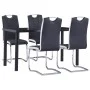 Juego de comedor 5 piezas cuero sintético negro de vidaXL, muebles para cocinas y comedores - Ref: Foro24-3053026, Precio: 48...