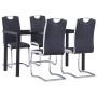 Juego de comedor 5 piezas cuero sintético negro de vidaXL, muebles para cocinas y comedores - Ref: Foro24-3053026, Precio: 51...