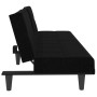 Sofá cama con portavasos tela negro de vidaXL, Sofás - Ref: Foro24-351865, Precio: 280,74 €, Descuento: %