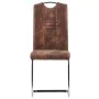 Juego de comedor 5 piezas piel de ante artificial marrón de vidaXL, muebles para cocinas y comedores - Ref: Foro24-3053038, P...
