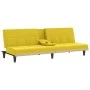 Sofá cama con portavasos tela amarillo claro de vidaXL, Sofás - Ref: Foro24-351867, Precio: 275,49 €, Descuento: %