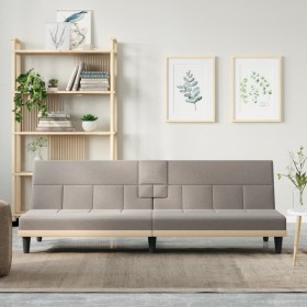 Sofá cama con portavasos tela gris taupé de vidaXL, Sofás - Ref: Foro24-351868, Precio: 280,74 €, Descuento: %