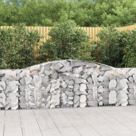 Cesta gaviones forma arco hierro galvanizado 400x30x100/120 cm en Macetas y jardineras | Comprar online en Foru.es
