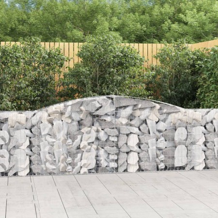 Cesta gaviones forma arco hierro galvanizado 400x30x100/120 cm en Macetas y jardineras | Comprar online en Foru.es
