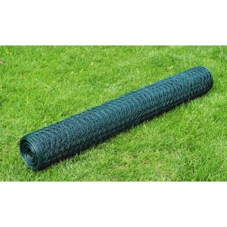 Alambrada de gallinero con revestimiento PVC verde 25x0,5 m de vidaXL, Paneles de vallas - Ref: Foro24-140407, Precio: 22,58 ...
