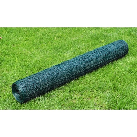 Alambrada galvanizada con revestimiento de PVC verde 25x0,75 m de vidaXL, Paneles de vallas - Ref: Foro24-140410, Precio: 30,...