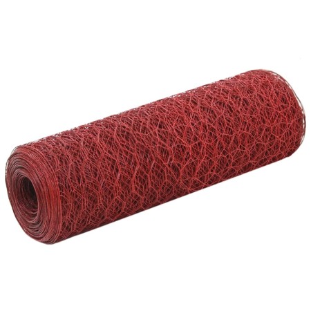 Alambrada de gallinero acero revestimiento PVC rojo 25x0,5 m de vidaXL, Paneles de vallas - Ref: Foro24-143299, Precio: 26,55...