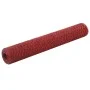 Steel chicken wire with red PVC coating 25x1 m by vidaXL, fence panels - Ref: Foro24-143307, Price: 34,74 €, Discount: %