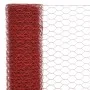 Steel chicken wire with red PVC coating 25x1 m by vidaXL, fence panels - Ref: Foro24-143307, Price: 34,74 €, Discount: %