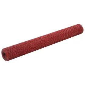 Hühnerdraht aus Stahl mit roter PVC-Beschichtung, 25 x 1,2 m von vidaXL, Zaunpaneele - Ref: Foro24-143317, Preis: 45,71 €, Ra...