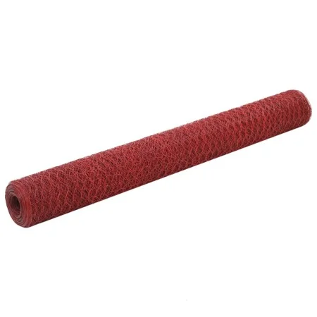 Hühnerdraht aus Stahl mit roter PVC-Beschichtung, 25 x 1,2 m von vidaXL, Zaunpaneele - Ref: Foro24-143317, Preis: 45,71 €, Ra...