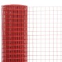 Alambrada de gallinero acero revestimiento PVC rojo 10x0,5 m de vidaXL, Paneles de vallas - Ref: Foro24-143669, Precio: 17,18...