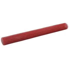 Steel chicken wire with red PVC coating 10x1.5 m by vidaXL, fence panels - Ref: Foro24-143673, Price: 36,31 €, Discount: %