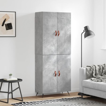 Aparador alto madera contrachapada gris hormigón 69,5x34x180 cm de vidaXL, Aparadores - Ref: Foro24-3195655, Precio: 152,36 €...