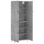 Aparador alto madera contrachapada gris hormigón 69,5x34x180 cm de vidaXL, Aparadores - Ref: Foro24-3195655, Precio: 152,36 €...
