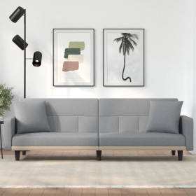 Sofá cama con cojines tela gris claro de vidaXL, Sofás - Ref: Foro24-351875, Precio: 299,40 €, Descuento: %
