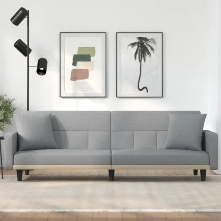 Schlafsofa mit Kissen, helles graues Stoff von vidaXL, Sofas - Ref: Foro24-351875, Preis: 293,82 €, Rabatt: %
