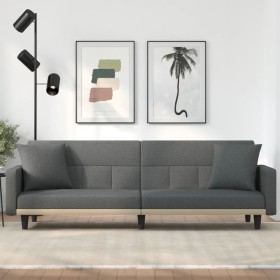 Sofá cama con cojines tela gris oscuro de vidaXL, Sofás - Ref: Foro24-351876, Precio: 298,24 €, Descuento: %