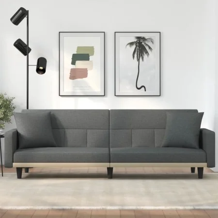 Sofá cama con cojines tela gris oscuro de vidaXL, Sofás - Ref: Foro24-351876, Precio: 294,62 €, Descuento: %