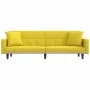 Sofá cama con cojines tela amarillo claro de vidaXL, Sofás - Ref: Foro24-351879, Precio: 261,92 €, Descuento: %