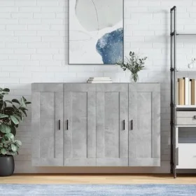 Armarios de pared 2 uds madera de ingeniería gris hormigón de vidaXL, Aparadores - Ref: Foro24-3198037, Precio: 126,53 €, Des...