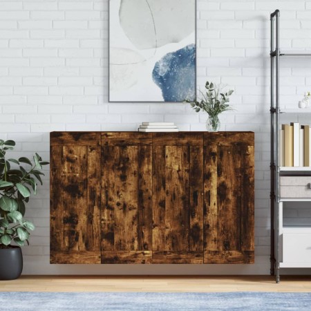 Armarios de pared 2 uds madera de ingeniería roble ahumado de vidaXL, Aparadores - Ref: Foro24-3198038, Precio: 131,04 €, Des...