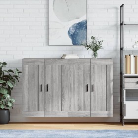 Armarios de pared 2 uds madera de ingeniería gris Sonoma de vidaXL, Aparadores - Ref: Foro24-3198039, Precio: 128,47 €, Descu...