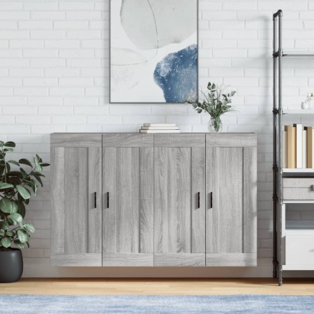 Armarios de pared 2 uds madera de ingeniería gris Sonoma de vidaXL, Aparadores - Ref: Foro24-3198039, Precio: 128,47 €, Descu...