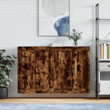 Armarios de pared 2 uds madera de ingeniería roble ahumado de vidaXL, Aparadores - Ref: Foro24-3198046, Precio: 125,54 €, Des...
