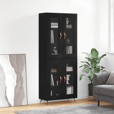 Aparador alto madera contrachapada negro 69,5x34x180 cm de vidaXL, Aparadores - Ref: Foro24-3198250, Precio: 164,25 €, Descue...