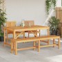 Conjunto de Comedor de Jardín 4 pcs Marrón en Mesas de jardín | Comprar online en Foru.es
