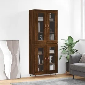 Aparador alto madera contrachapada marrón roble 69,5x34x180 cm de vidaXL, Aparadores - Ref: Foro24-3198256, Precio: 166,21 €,...
