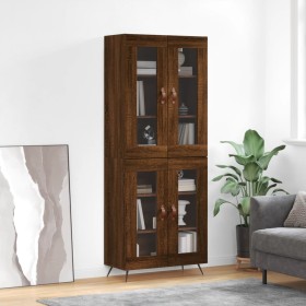 Aparador alto madera contrachapada marrón roble 69,5x34x180 cm de vidaXL, Aparadores - Ref: Foro24-3198256, Precio: 168,50 €,...
