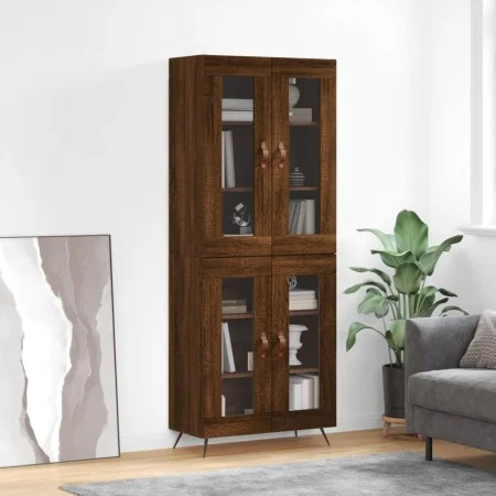 Tall brown oak plywood sideboard 69.5x34x180 cm by vidaXL, Sideboards - Ref: Foro24-3198256, Price: 166,21 €, Discount: %