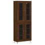 Aparador alto madera contrachapada marrón roble 69,5x34x180 cm de vidaXL, Aparadores - Ref: Foro24-3198256, Precio: 168,50 €,...