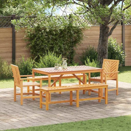 Conjunto de Comedor de Jardín 5 pcs Marrón en Mesas de jardín | Comprar online en Foru.es