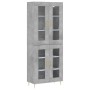 Aparador alto madera contrachapada gris hormigón 69,5x34x180 cm de vidaXL, Aparadores - Ref: Foro24-3198269, Precio: 169,65 €...