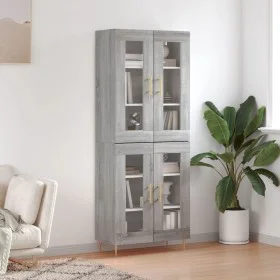 Aparador alto madera contrachapada gris sonoma 69,5x34x180 cm de vidaXL, Aparadores - Ref: Foro24-3198271, Precio: 164,33 €, ...