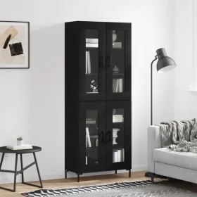 Aparador alto madera contrachapada negro 69,5x34x180 cm de vidaXL, Aparadores - Ref: Foro24-3198274, Precio: 169,58 €, Descue...