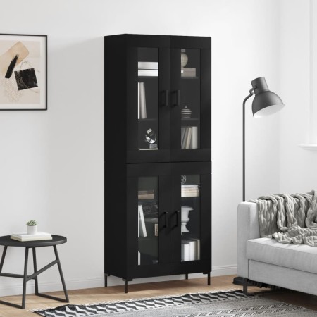 Aparador alto madera contrachapada negro 69,5x34x180 cm de vidaXL, Aparadores - Ref: Foro24-3198274, Precio: 174,16 €, Descue...