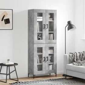 Aparador alto madera contrachapada gris hormigón 69,5x34x180 cm de vidaXL, Aparadores - Ref: Foro24-3198277, Precio: 161,45 €...