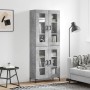 Aparador alto madera contrachapada gris hormigón 69,5x34x180 cm de vidaXL, Aparadores - Ref: Foro24-3198277, Precio: 163,70 €...