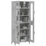 Aparador alto madera contrachapada gris hormigón 69,5x34x180 cm de vidaXL, Aparadores - Ref: Foro24-3198277, Precio: 163,70 €...