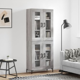 Aparador alto madera contrachapada gris sonoma 69,5x34x180 cm de vidaXL, Aparadores - Ref: Foro24-3198279, Precio: 161,67 €, ...
