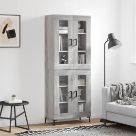 Aparador alto madera contrachapada gris sonoma 69,5x34x180 cm de vidaXL, Aparadores - Ref: Foro24-3198279, Precio: 158,86 €, ...