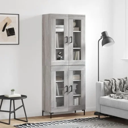 Aparador alto madera contrachapada gris sonoma 69,5x34x180 cm by vidaXL, Sideboards - Ref: Foro24-3198279, Price: 158,86 €, D...