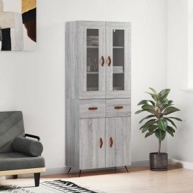 Aparador alto madera contrachapada gris sonoma 69,5x34x180 cm de vidaXL, Aparadores - Ref: Foro24-3198511, Precio: 166,50 €, ...