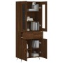 Aparador alto madera contrachapada marrón roble 69,5x34x180 cm de vidaXL, Aparadores - Ref: Foro24-3198512, Precio: 168,59 €,...
